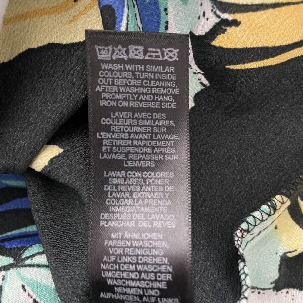 ASOS women size 12 black leaf print adjustable strap chiffon maxi dress - Picture 10 of 10